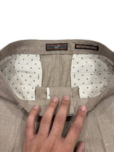 L&C Khaki | Relax Fit | Regular Length | Casual Trousers For Men | Linen Blend | Linen Slub