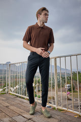 L&C Black Checked Regular Fit Ankle Length Formal/Casual Pants For Men | Polyester Viscose Blend