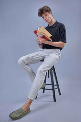 L&C Light Grey Regular Fit Ankle Length Formal/Casual Pants For Men | Lined | Polyester Viscose Blend