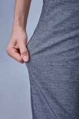 L&C Blue Relax Fit Ankle Length Casual Lowers for Men | Linen Blend Comfort