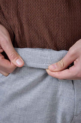 L&C Light Grey Relax Fit Ankle Length Casual Lowers for Men | Linen Blend | Versatile Comfort