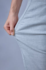 L&C Sky Blue Relax Fit Ankle Length Casual Lowers for Men | Linen Blend | Comfortable and Stylish