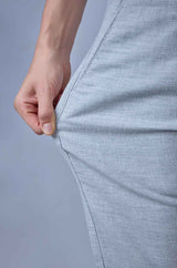 L&C Sky Blue Relax Fit Ankle Length Casual Lowers for Men | Linen Blend | Comfortable and Stylish