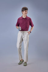 L&C Beige Relax Fit Ankle Length Casual Lowers for Men | Linen Blend | Comfortable Lounge Wear