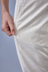 L&C Beige Relax Fit Ankle Length Casual Lowers for Men | Linen Blend | Comfortable Lounge Wear