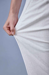 L&C Cream Relax Fit Ankle Length Casual Lowers for Men | Linen Blend