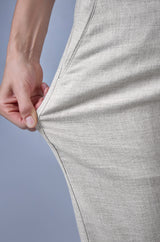 L&C Beige Relax Fit Ankle Length Casual Lowers For Men | Linen Blend | Breathable Comfort