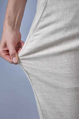 L&C Beige Relax Fit Ankle Length Casual Lowers For Men | Linen Blend | Breathable Comfort