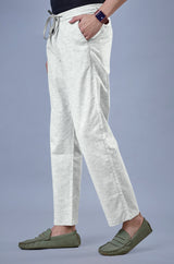 L&C Light Pista Relax Fit Ankle Length Casual Lowers for Men | Linen Blend | Comfortable Wear