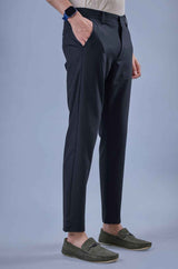 L&C Navy Regular Fit Ankle Length Formal/Casual Pants For Men | Lined | Polyester Viscose Blend