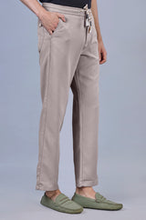 Beige| Linen Look Dobby| Polyester| Casual Lowers by L&C | Relax Fit With 4 Pockets and Drawstring