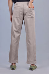 Beige| Linen Look Dobby| Polyester| Casual Lowers by L&C | Relax Fit With 4 Pockets and Drawstring
