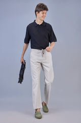 Beige| Linen Slub |Linen Blend | Casual Lowers by L&C | Relax Fit With 4 Pockets and Drawstring