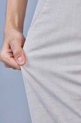 Beige| Linen Slub |Linen Blend | Casual Lowers by L&C | Relax Fit With 4 Pockets and Drawstring