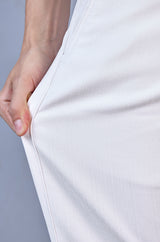 L&C Men's White Linen Look Dobby | Polyester | Casual Lowers | Relax Fit With 4 Pockets and Drawstring