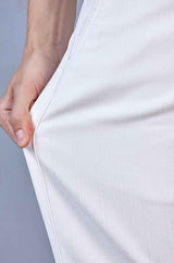 L&C Men's White Linen Look Dobby | Polyester | Casual Lowers | Relax Fit With 4 Pockets and Drawstring