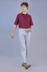 Stylish Sky Blue| L&C Casual Lowers in Linen Blend | Linen Slub | Relax Fit Design with 4 Pockets and Drawstring