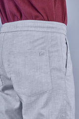 Stylish Sky Blue| L&C Casual Lowers in Linen Blend | Linen Slub | Relax Fit Design with 4 Pockets and Drawstring