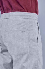 Stylish Sky Blue| L&C Casual Lowers in Linen Blend | Linen Slub | Relax Fit Design with 4 Pockets and Drawstring