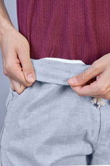 Stylish Sky Blue| L&C Casual Lowers in Linen Blend | Linen Slub | Relax Fit Design with 4 Pockets and Drawstring