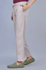 Stylish Taupe| L&C Casual Lowers in Polyester Linen Look Dobby | Relax Fit Design with 4 Pockets and Drawstring