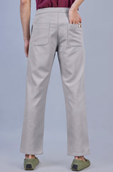 Stylish Taupe| L&C Casual Lowers in Polyester Linen Look Dobby | Relax Fit Design with 4 Pockets and Drawstring