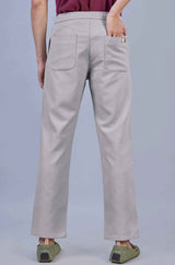 Stylish Taupe| L&C Casual Lowers in Polyester Linen Look Dobby | Relax Fit Design with 4 Pockets and Drawstring