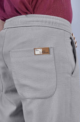 Stylish Taupe| L&C Casual Lowers in Polyester Linen Look Dobby | Relax Fit Design with 4 Pockets and Drawstring