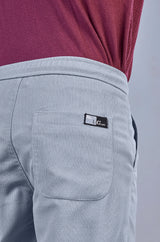 Grey| Linen Look Dobby | Polyester Casual Lowers by L&C | Relax Fit Fit With 4 Pockets and Drawstring