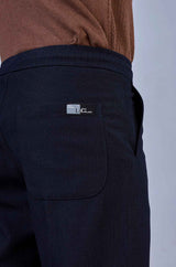 Stylish Navy | L&C Casual Lowers in Polyester Linen Look Dobby | Relax Fit Design with 4 Pockets and Drawstring