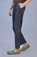 L&C Men's Grey | Linen Slub | Linen Blend | Casual Lowers | Relax Fit  With 4 Pockets and Drawstring