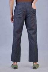 L&C Men's Grey | Linen Slub | Linen Blend | Casual Lowers | Relax Fit With 4 Pockets and Drawstring