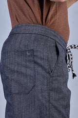 L&C Men's Grey | Linen Slub | Linen Blend | Casual Lowers | Relax Fit  With 4 Pockets and Drawstring