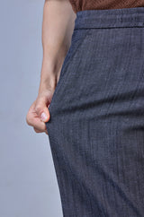 L&C Men's Grey | Linen Slub | Linen Blend | Casual Lowers | Relax Fit  With 4 Pockets and Drawstring