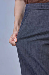 L&C Men's Grey | Linen Slub | Linen Blend | Casual Lowers | Relax Fit With 4 Pockets and Drawstring