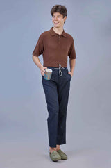 Cool Navy | Linen Slub | Linen Blend | Casual Lowers by L&C | Relax Fit with 4 Pockets and Drawstring