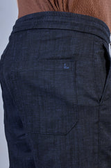 Cool Navy | Linen Slub | Linen Blend | Casual Lowers by L&C | Relax Fit with 4 Pockets and Drawstring