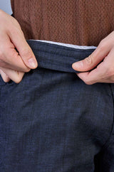 Cool Navy | Linen Slub | Linen Blend | Casual Lowers by L&C | Relax Fit with 4 Pockets and Drawstring