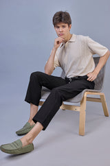 L&C Men's Black | Linen Look Dobby |Polyester | Casual Lowers | Relax Fit Comfort | With 4 Pockets