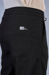 L&C Men's Black | Linen Look Dobby |Polyester | Casual Lowers | Relax Fit Comfort | With 4 Pockets