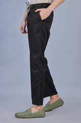 L&C Men's Black | Linen Slub | Linen Blend | Casual Lowers | Relax Fit with 4 pockets and Drawstring