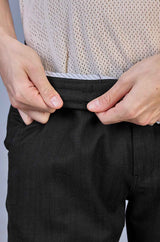 L&C Men's Black | Linen Slub | Linen Blend | Casual Lowers | Relax Fit with 4 pockets and Drawstring