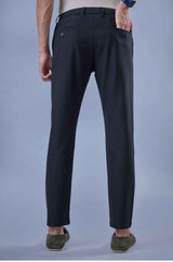 L&C Navy Regular Fit Ankle Length Formal/Casual Pants For Men | Lined | Polyester Viscose Blend