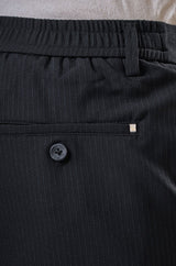 L&C Black Regular Fit Ankle Length Formal/Casual Pants For Men | Lined | Polyester Viscose Blend