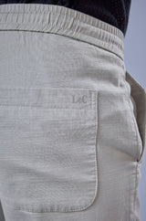 L&C Men's Light Grey Cotton Dobby Casual Lowers | Comfort Fit