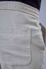 L&C Men's Light Grey Cotton Dobby Casual Lowers | Comfort Fit