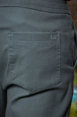 L&C Men's Stone Cotton Dobby Casual Lowers | Comfort Fit