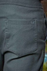 L&C Men's Stone Cotton Dobby Casual Lowers | Comfort Fit