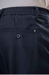 L&C Navy Regular Fit Ankle Length Formal/Casual Pants For Men | Lined | Polyester Viscose Blend