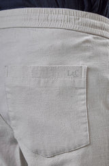 L&C Men's Beige Cotton Dobby Casual Lowers | Comfort Fit